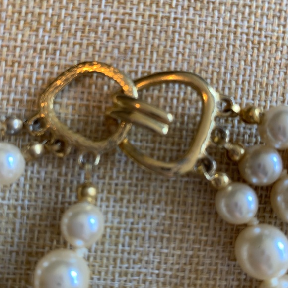 Kenneth Jay Lane faux pearl multi strand glass pearl necklace. - Picture 3 of 6